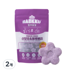 팡드미 밥꾸 트릿 산양유 & 블루베리 꽃 모양 고양이 강아지 동결건조 유산균 간식 30g, 2개, 산양유&블루베리