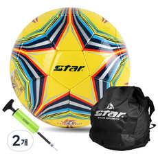 스타축구공 SB8795 축구공 + 볼가방 +볼펌프, 토네이도(옐로우), 2개