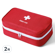 휴대용 구급 파우치 여행용 파우치, 2개, 레드