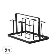 TGL 스텐 다용도 컵 거치 건조대 6구, 5개, 블랙