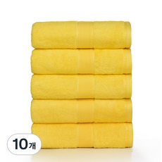 록신 프리미엄 호텔수건 레이온 40수 180g 40x90 부드럽고 항균력 좋은 수건 욕실용 가정용 선물용 다용도 고급 타올, 10개, 노랑