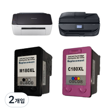 삼성 M180 C180 잉크 호환 SL-J1660, 2개, M180XL 검정 대용량 잉크