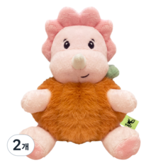 잇츠K 펫토이 강아지 장난감, 2개, 호박 공룡