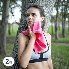 네이처하이크 MJ01 스포츠 타월 M 건식 운동 헬스 백패킹 수영장 수건, 핑크, 2개