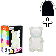 펜토리 로제 공 스퀴시 스트레스볼 곰돌이 버전, 3개, 112g, 화이트