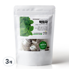 늘해찬 국내산 볶은 박하차 페퍼민트 삼각티백 대용량, 50개입, 3개, 1g