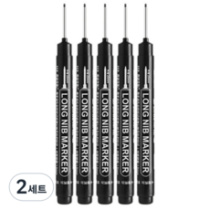 일상채움 공업용 산업용 작업용 20mm 긴촉 마카펜 5개 세트, 2세트, 블랙