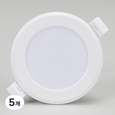 비츠온 LED 다운라이트 3인치 5W 슬림 방습형 매입등, 주백색, 5개