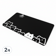 게이밍 장패드 고양이 캐릭터 마우스패드 방수코팅 400X900X3MM, 2개, 블랙