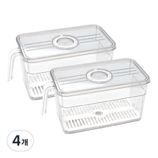 헬로제인 다이얼 냉장고 트레이 수납 정리 보관함, 그레이, 4개