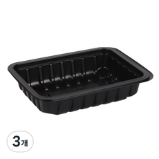 큐담 성형 실링용기 Q-19144-블랙 (19x14x4), 3개, 100개입