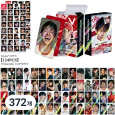 BTS 멤버별 스페셜 에디션 홀로그램 홀로그램 포카 124장 포토카드 60장 스티커 64장 도무송 다꾸 방탄소년단 선물용, 372개, V(뷔)