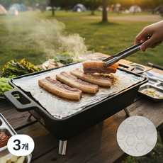 바베큐 그릴용호일 2.5배 두꺼운 40um 프리미엄 세라믹 코팅 호일, 3개, 8m