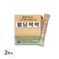 혈당케어 커피믹스 맛 혈당싹싹 건강기능식품 바나바잎 추출물 당뇨 영양제 커피 관리 조절 코로솔산, 2박스, 393g