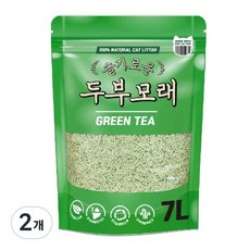 슬기로운두부모래 그린티 고양이 두부모래, 7L, 2개, 녹차향