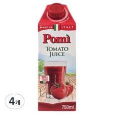 포미 토마토주스, 750ml, 4개