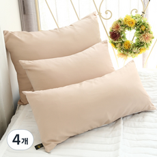 나가다 1+1 베개커버, ONLY 베이지, 4개