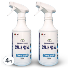 1+1 안나청소 100%환불보장 후드기름때제거 주방 인덕션 오븐 냉장고 청소 클리너, 4개, 500ml