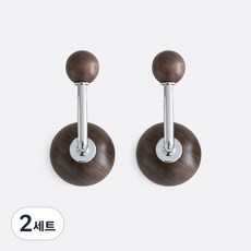 컴포즈 무타공 흡착 롱 후크 다용도 걸이 고리 2p, 2세트, 월넛볼