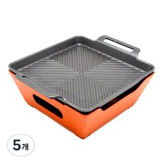 온키친 양갈비 정사각 가정용 미니화로 고기불판, 5개, 20.5x20.5x1.8cm