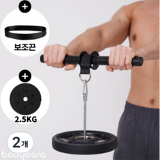 바디바라 추감기 리스트롤러 + 보조끈 + 2.5Kg 원판, 2개