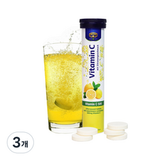 크루거 비타민C 500 발포비타민 레몬맛 20정 고함량 비타민C 발포정, 3개