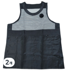 아리유통 얇고가벼운 앞뒤망사 원피스 여성 앞치마, 2개, 아리유통 블랙