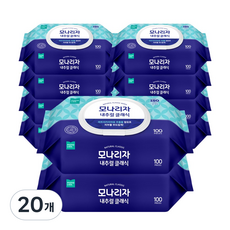 모나리자 내추럴 클래식 물티슈 캡형, 20개, 100매입, 40g