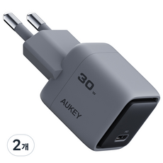 아오키 AUKEY 30W 초소형 고속충전기 PA-C1, 2개, 그레이