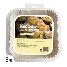 이놀 무표백 에어프라이어 사각 종이 호일, 3개, 110개, 23cm