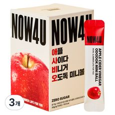 나우포유 애사비 오도독 미니볼 사과초모식초 유기산 애플사이다비니거, 3개, 30g
