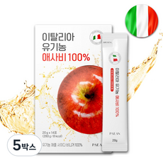 의사 설계 이탈리아 유기농 애사비 100프로 사과초모식초 애플사이다비니거 스틱, 5박스, 280g