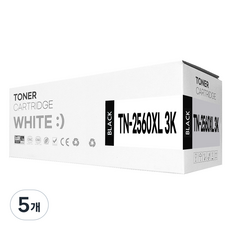 TN-2560XL 대용량 호환 토너, 5개, 검정