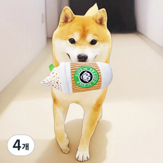 강아지 삑삑이 장난감 강아지 커피 인형 튼튼한 강아지 장난감, 4개, coffee