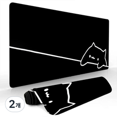 게이밍 장패드 고양이 캐릭터 마우스패드400X900X3MM, 2개, 그림 1