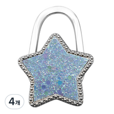 로띠상점 나비 휴대용 가방걸이 가방후크 키링, 별 블루, 4개