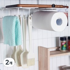 풀 스텐 선반 조리도구 걸이 도마 꽂이 거치대 키친타올 걸이, 2개, 화이트 [LX947]