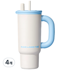 Richmagic 텀블러 대용량 316 스텐 보온 보냉 빨대, 4개, 700ml, 회이트