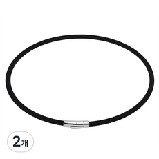 선호그룹 야구선수목걸이 운동선수 테니스 스포츠 스타일 야구 남녀공용 자석 골프 팔찌 목걸이, 2개, 검정색 50cm