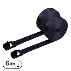신명자동바 25mm 고강도PE 캠버클 자동바 깔깔이바 고정바, 6세트, 블랙