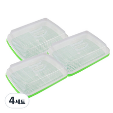 MMC 성공적인 새싹 발아 촉진 완벽 습도 조절 뚜껑 세트 새싹재배기 육묘판 3개, 4세트