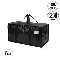다목적 이사박스 이삿짐옷정리가방 특대형 방수, 6개, 블랙