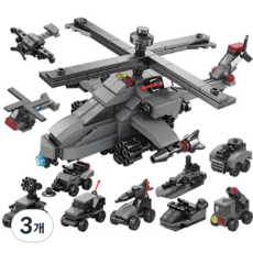 [나노킹-감성블럭] 자동차 호환블럭 10 in 1 / DN031, 3개, 헬리콥터