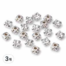보석 큐빅 비즈 - 캡 장식 큐빅, 3개, 실버 5mm (30P)