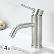 준앤코 스테인리스 세면대 수전 원홀 세면수전 욕실 화장실 수도꼭지, 4개