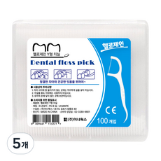 헬로제인 Y형 치실 100개입, 5개, 2.2cm