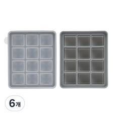 네오실리 국산 프리미엄 실리콘 얼음틀 다진마늘 이유식 냉동틀, 6개, 그레이