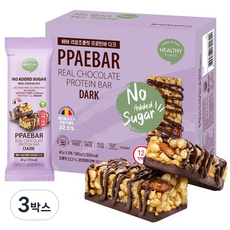 헬시플레이스 빼바 리얼초콜릿 프로틴바 다크 40g 9EA (1박스), 360g, 3박스