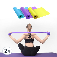 YMB 요가 스트레칭 운동 튜빙 헬스 재활 고무밴드 라텍스밴드 스트레칭밴드 근력운동, 퍼플, 2개