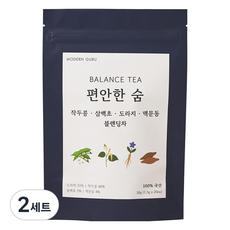 모던구루 편안한 숨 작두콩 삼백초 도라지 맥문동 블렌딩차, 2세트, 20개입, 1.5g